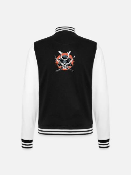 Japanese Samurai Warrior - College Sweat Jacket - black/white
