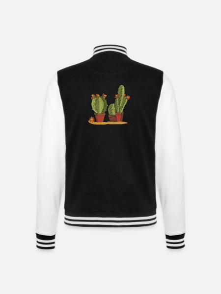 Blumen - College-Sweatjacke - Schwarz/Weiß