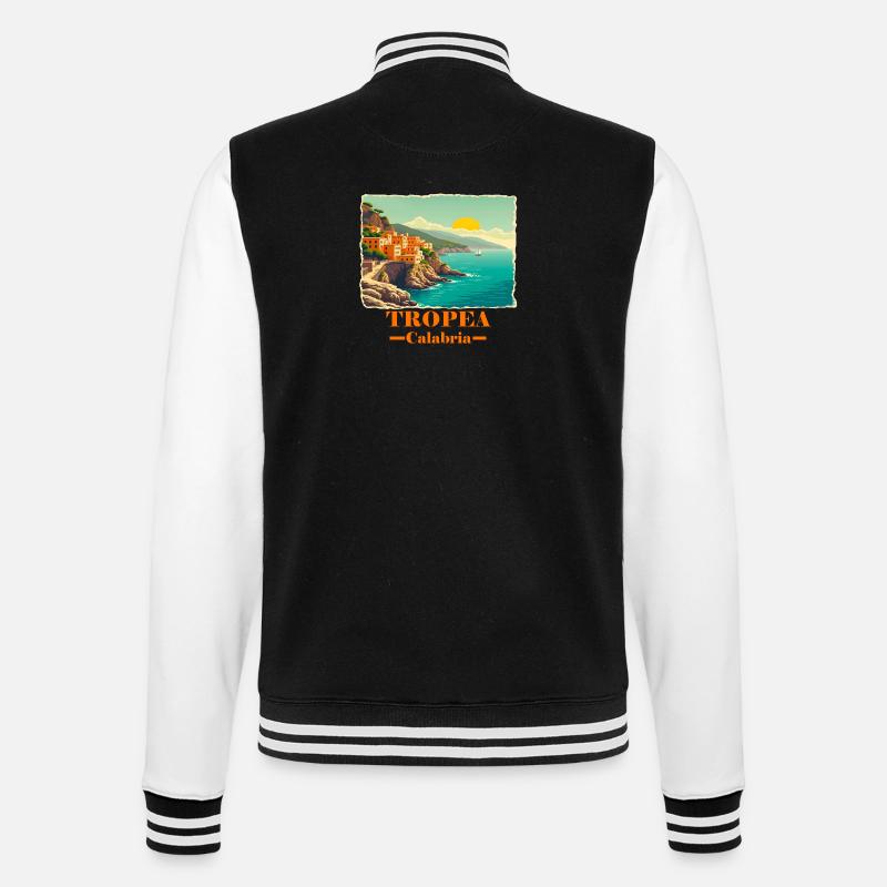 Tropea Calabria orange - Veste Teddy - noir/blanc