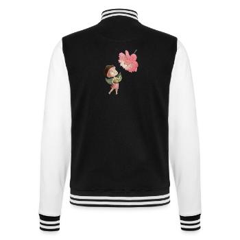 Zauberhafte Fee mit Pfingstrose - College-Sweatjacke - Schwarz/Weiß - Hinten - Marisol (170cm)