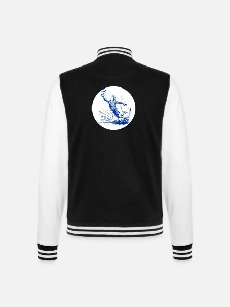 Goalkeeper (blue and white) - College Sweat Jacket - black/white