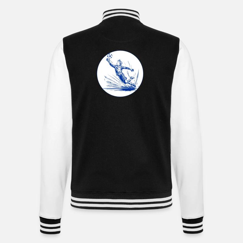 Torwart (blau-weiß) - College-Sweatjacke - Schwarz/Weiß