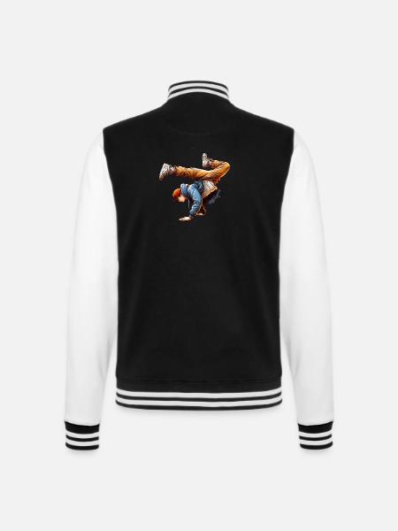 Urbaner Vibe-Breakdance - College-Sweatjacke - Schwarz/Weiß