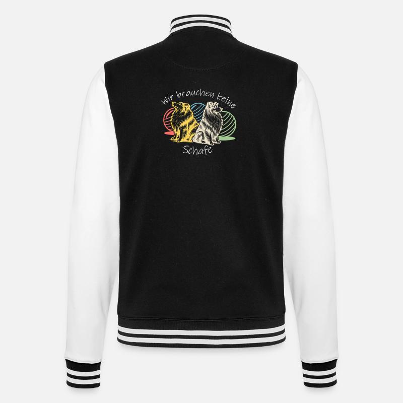 Treibball (bunt) mit Text - College-Sweatjacke - Schwarz/Weiß
