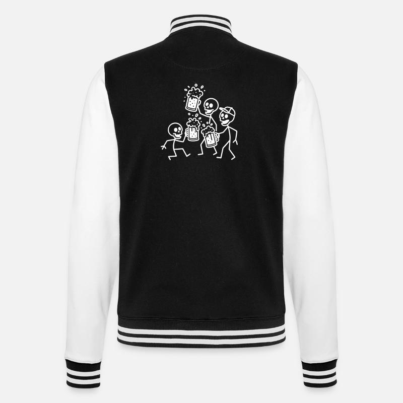 Beer Team Skeleton - College Sweat Jacket - black/white