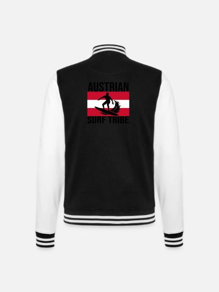 Austrian Surf Tribe Surf Shirt - College Sweat Jacket - black/white
