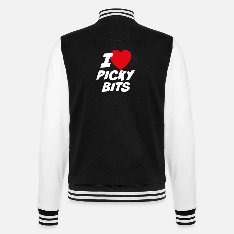Ich liebe wählerische Bits - College-Sweatjacke - Schwarz/Weiß