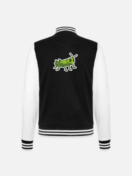 Grashüpfer-Lustiges Comic Insekt Shirt - College-Sweatjacke - Schwarz/Weiß