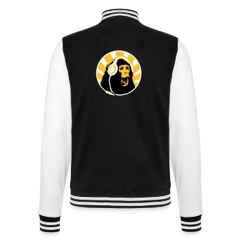 Monkey with Headphones - College Sweat Jacket - black/white - Back - Marisol (170cm)