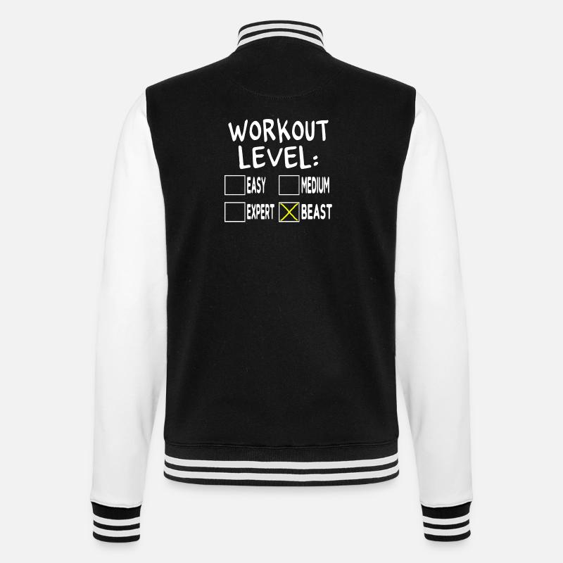 Workout Level - College-Sweatjacke - Schwarz/Weiß