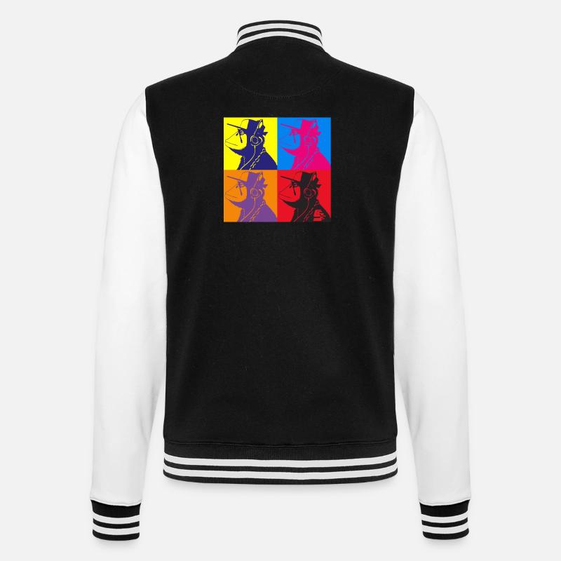 Affe Warhol von Custom - College-Sweatjacke - Schwarz/Weiß