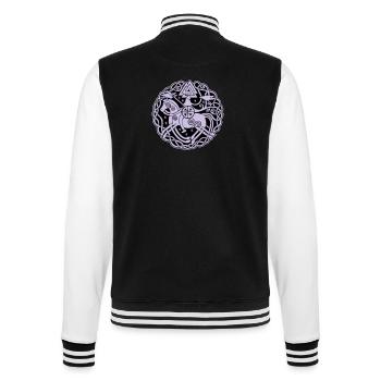 Odin auf Sleipnir mit Hugin und Munin 2C - College-Sweatjacke - Schwarz/Weiß - Hinten - Marisol (170cm)