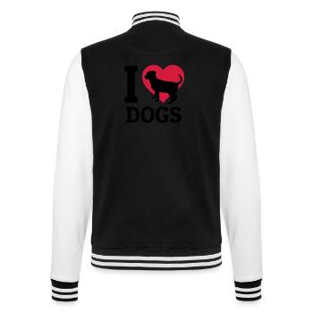 I love dogs - College Sweat Jacket - black/white - Back - Marisol (170cm)