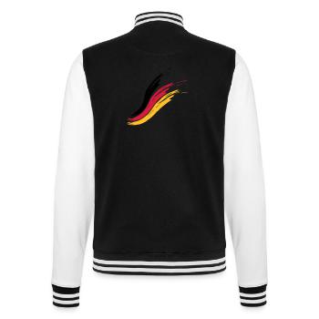 germany flag country proud homeland german tri - College Sweat Jacket - black/white - Back - Marisol (170cm)