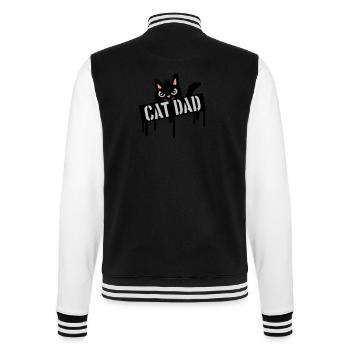 Cat Father Stamp Logo - College Sweat Jacket - black/white - Back - Marisol (170cm)