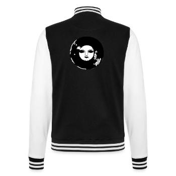 Sun Moon Mosaic Astrology Symbol Vector 06 - College Sweat Jacket - black/white - Back - Marisol (170cm)