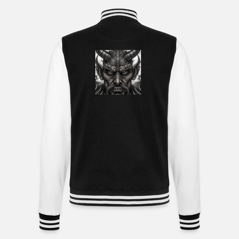Devil Face - College Sweat Jacket - black/white