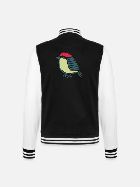 Vogel Amsel Drossel Fink Star - College-Sweatjacke - Schwarz/Weiß