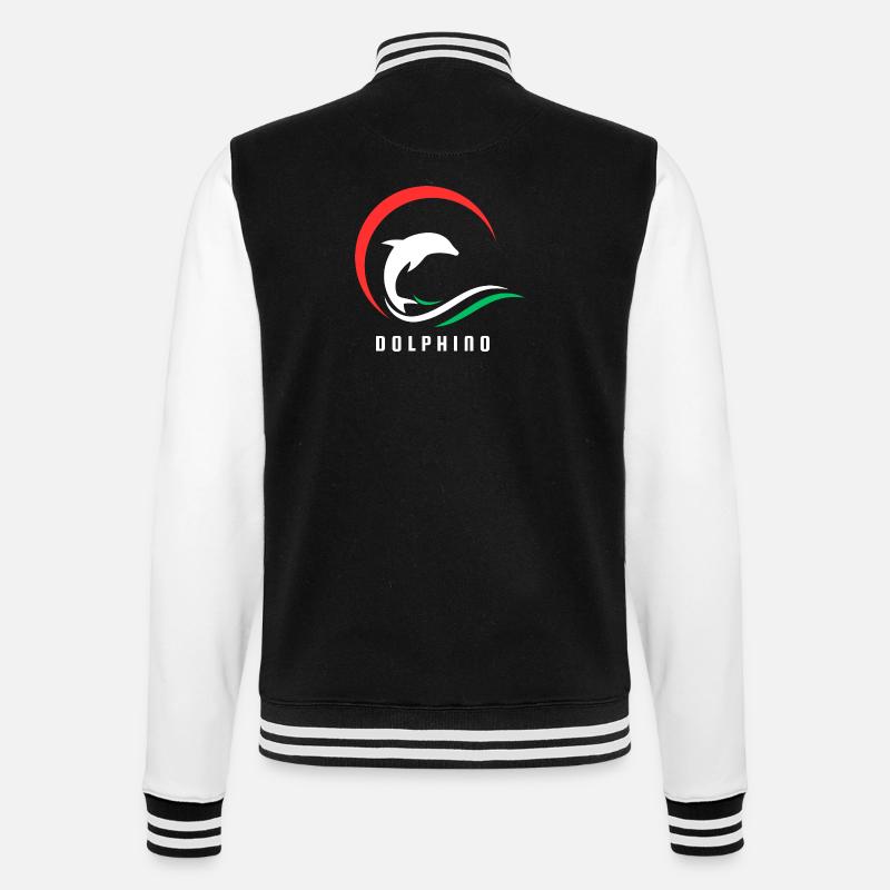 Dolphin, Logo Design, Funny - College Sweat Jacket - black/white