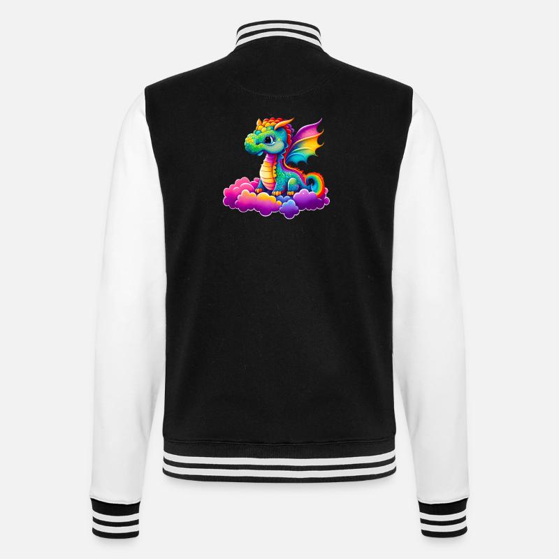 Mignon petit dragon - Veste Teddy - noir/blanc