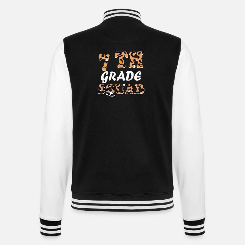 Leopard 7th Grade Teacher Gifts - College Sweat Jacket - black/white