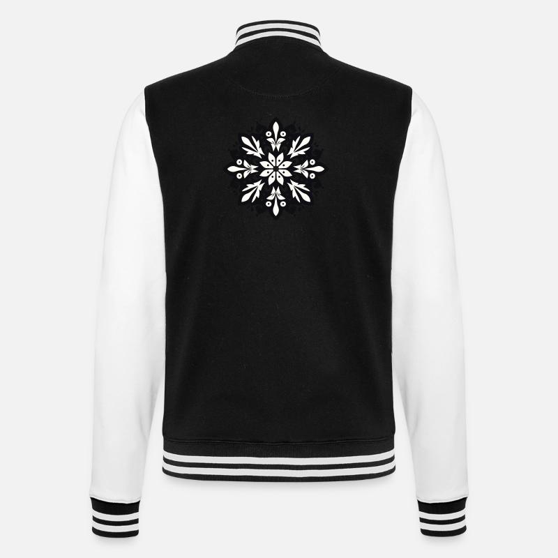 Snowflake pattern - College Sweat Jacket - black/white