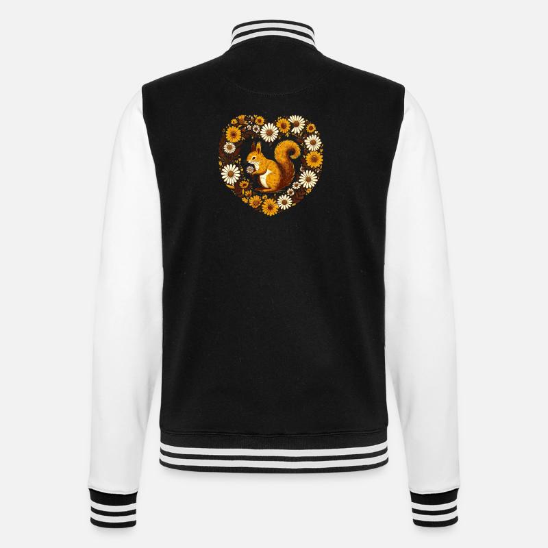 Eichhörnchen - College-Sweatjacke - Schwarz/Weiß