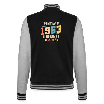 Monat 1953. 1953 Geburtstagsgeschenk. 71 Jahre alt Birt - College-Sweatjacke - Schwarz/Grau meliert - Hinten - Marisol (170cm)