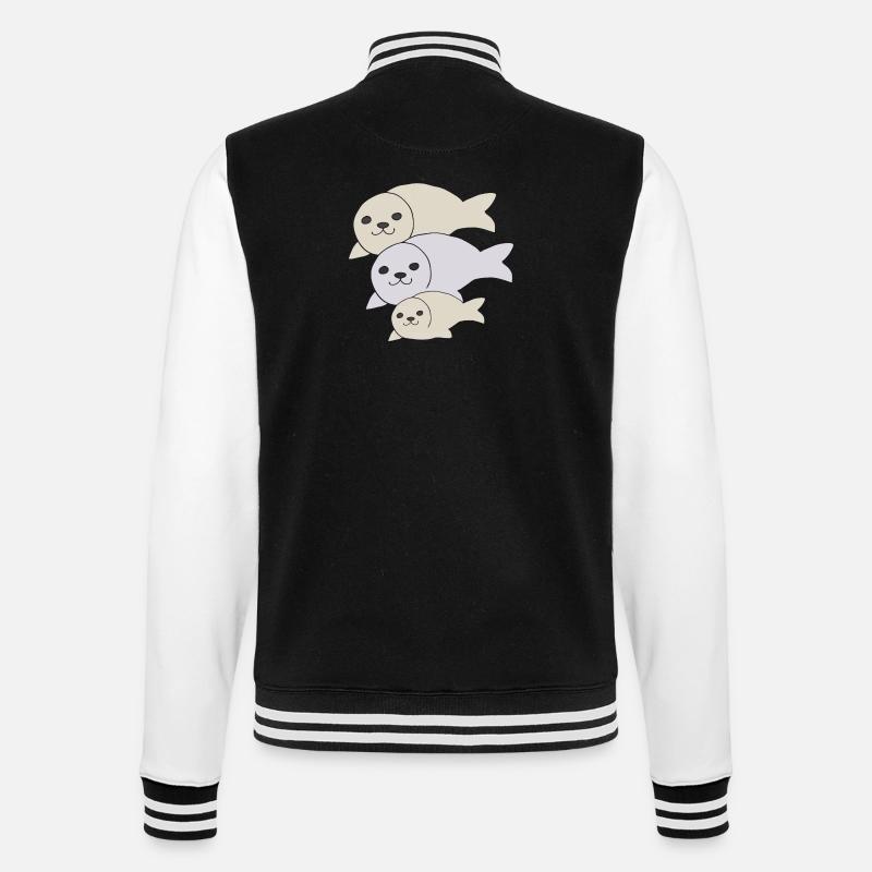 robbe vater mutter kind - College-Sweatjacke - Schwarz/Weiß