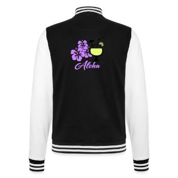 Hawaii Hibiskus Cocktail Aloha - College-Sweatjacke - Schwarz/Weiß - Hinten - Marisol (170cm)