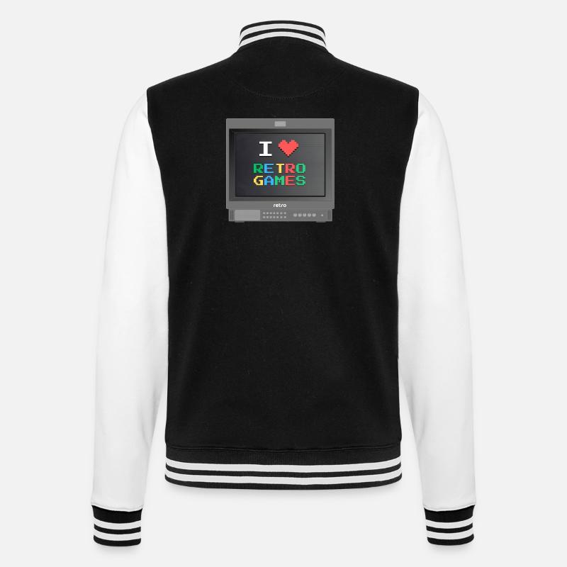 PVM Lover - Retrogames (Schwarz) - College-Sweatjacke - Schwarz/Weiß