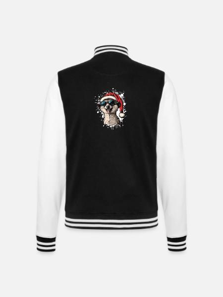Erdmännchen Weihnachten Lustig - College-Sweatjacke - Schwarz/Weiß