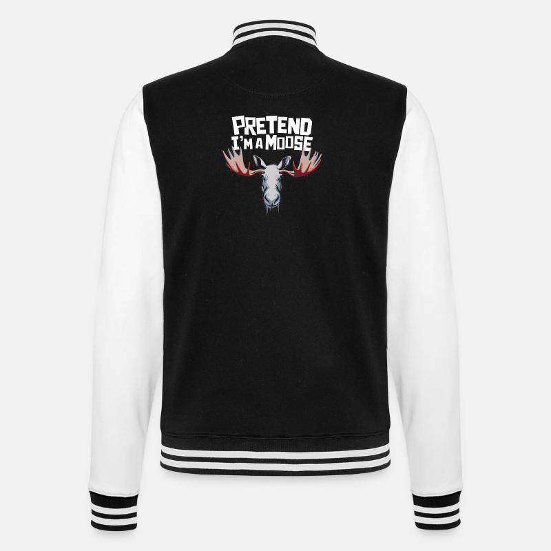 Witziger Elch-Spruch - College-Sweatjacke - Schwarz/Weiß