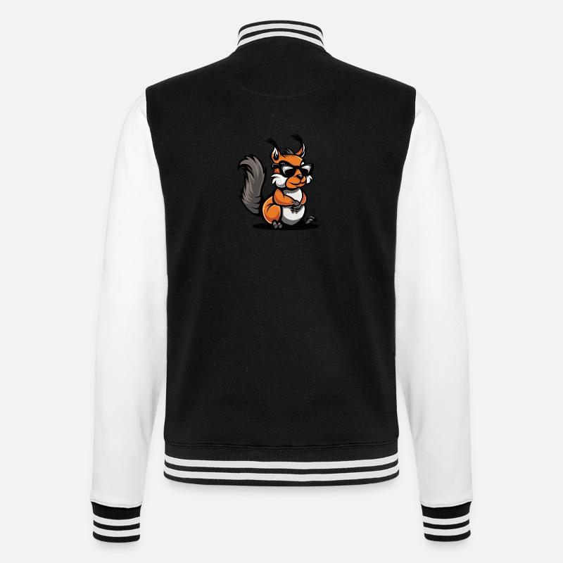 Squirrel Cool Comic - College Sweat Jacket - black/white
