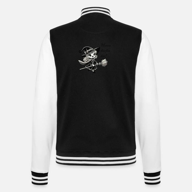 hexe comic - College-Sweatjacke - Schwarz/Weiß