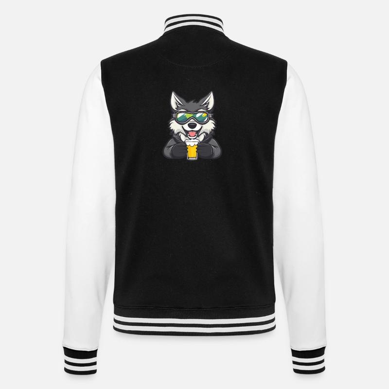 Bière Wolf Après-Ski - Veste Teddy - noir/blanc