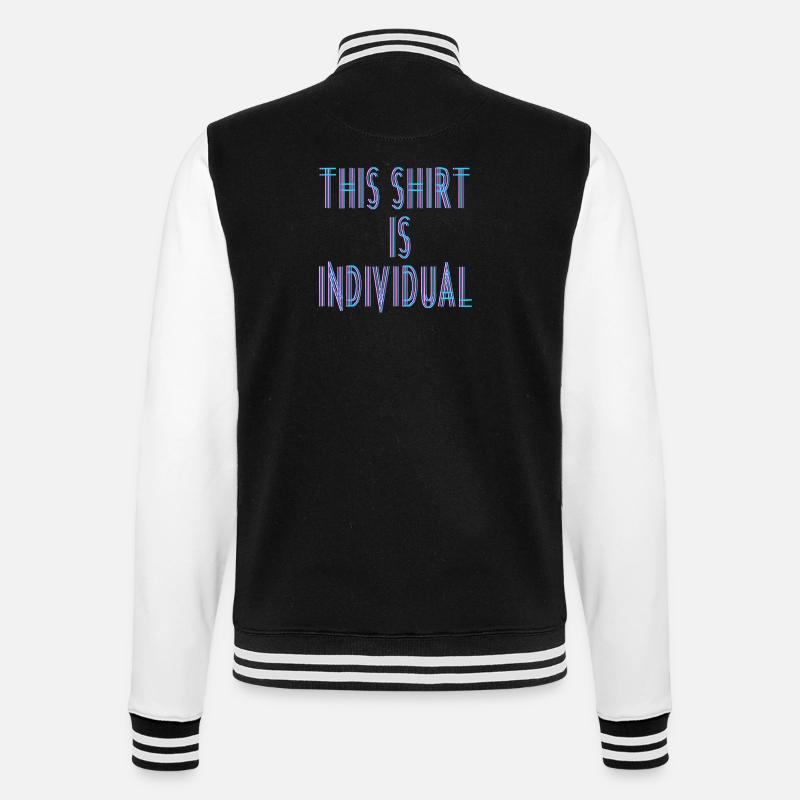 Custom Design Fun Saying - College Sweat Jacket - black/white