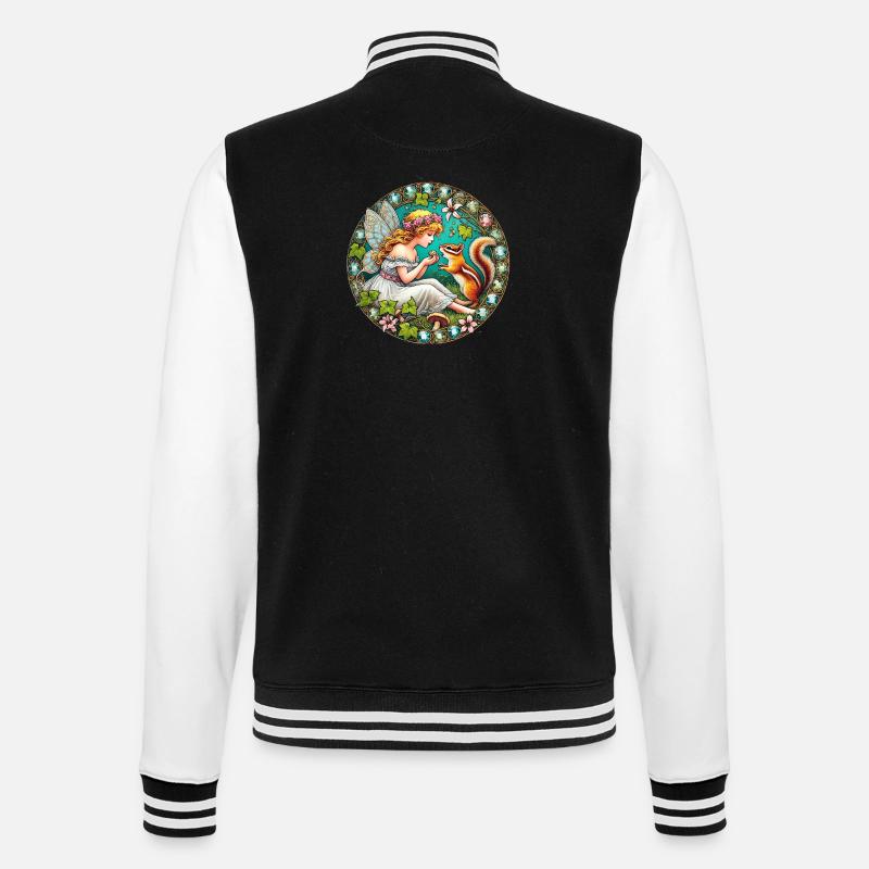 Streifenhörnchen-Fee - College-Sweatjacke - Schwarz/Weiß