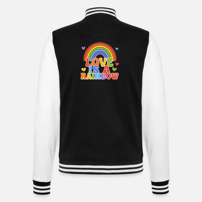 Liebe ist ein Regenbogen - College-Sweatjacke - Schwarz/Weiß