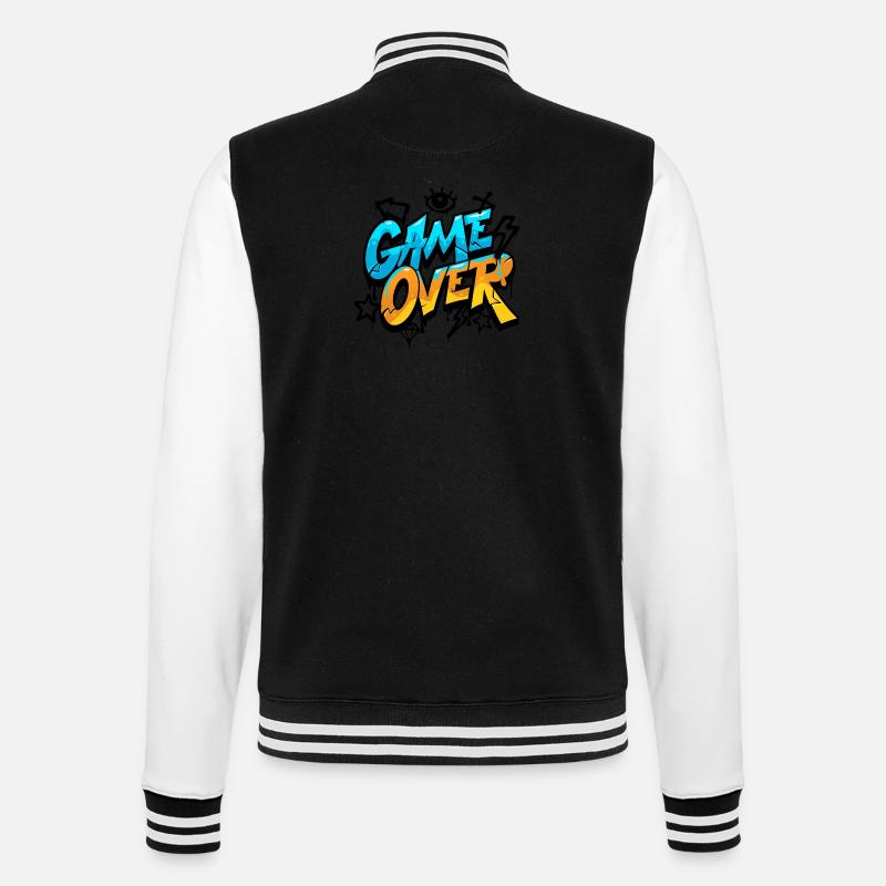 Game over - College Sweat Jacket - black/white