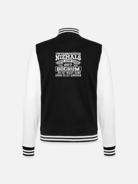 Der alte Mann aus BOCHUM - College-Sweatjacke - Schwarz/Weiß