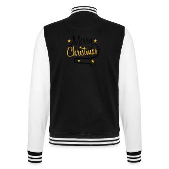 texte conception logo sapin étoiles joyeux noël noël - Veste Teddy - noir/blanc - Dos - Marisol (170cm)