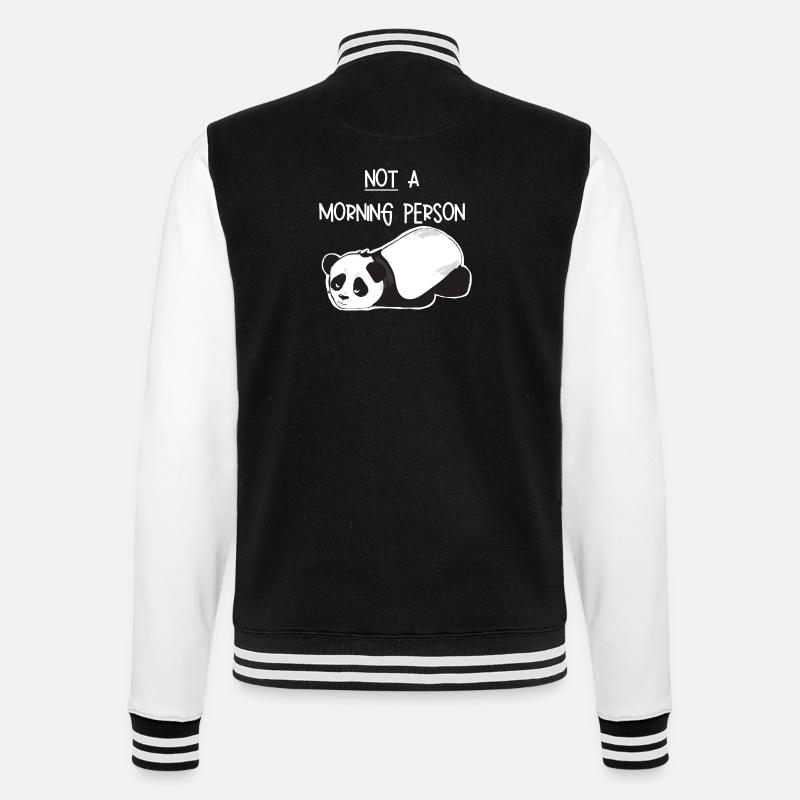 Not a morning person-Grumpy Panda - College Sweat Jacket - black/white