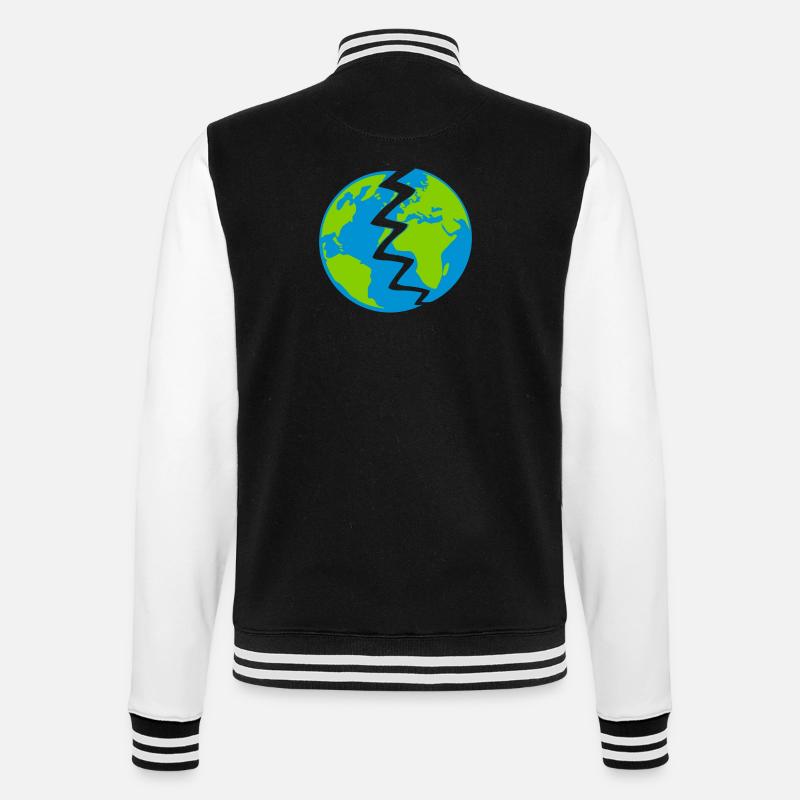 Zerstörte Erde Design - College-Sweatjacke - Schwarz/Weiß