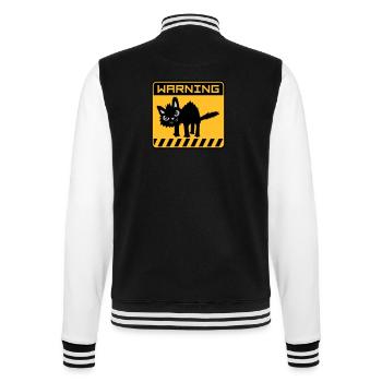Warning dangerous cat - College Sweat Jacket - black/white - Back - Marisol (170cm)
