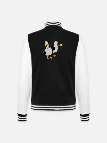 Gang 2 funny seagulls - College Sweat Jacket - black/white