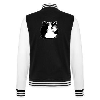 Hamster süß Tier Nagetier Tiere Haustier Vektor 12 - College-Sweatjacke - Schwarz/Weiß - Hinten - Marisol (170cm)