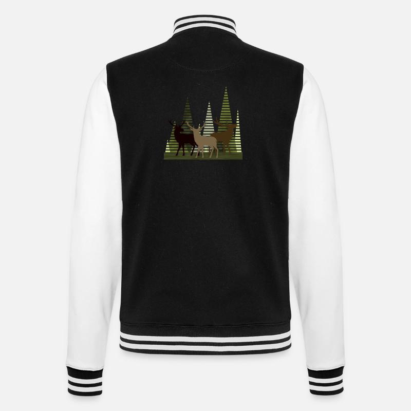 Deer - College Sweat Jacket - black/white