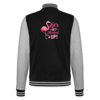 Let's get flocked up Flamingo - College Sweat Jacket - black/heather grey - Back - Marisol (170cm)