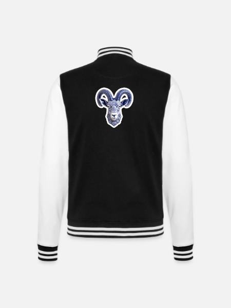 Ceramic deer head - College Sweat Jacket - black/white